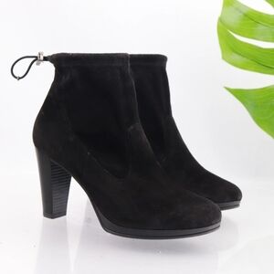 Paul Green Black Suede Heeled Boots